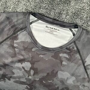 Simms Performance Shirt Mens 3XL SolarFlex Grey Camo Long Sleeve Fishing Top